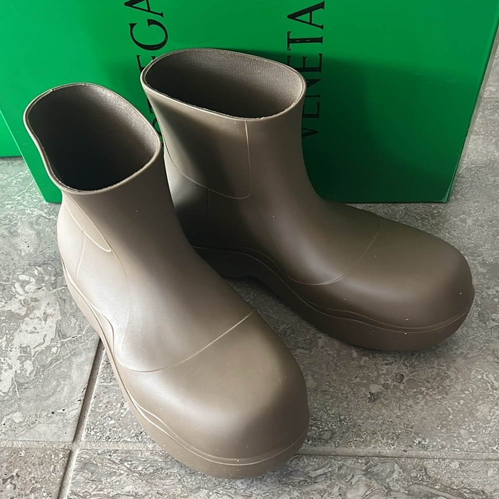 Bottega Veneta Men's Puddle Rain Boots Ankle Boots, Brown Size 42 New +DustBag - Picture 10 of 11